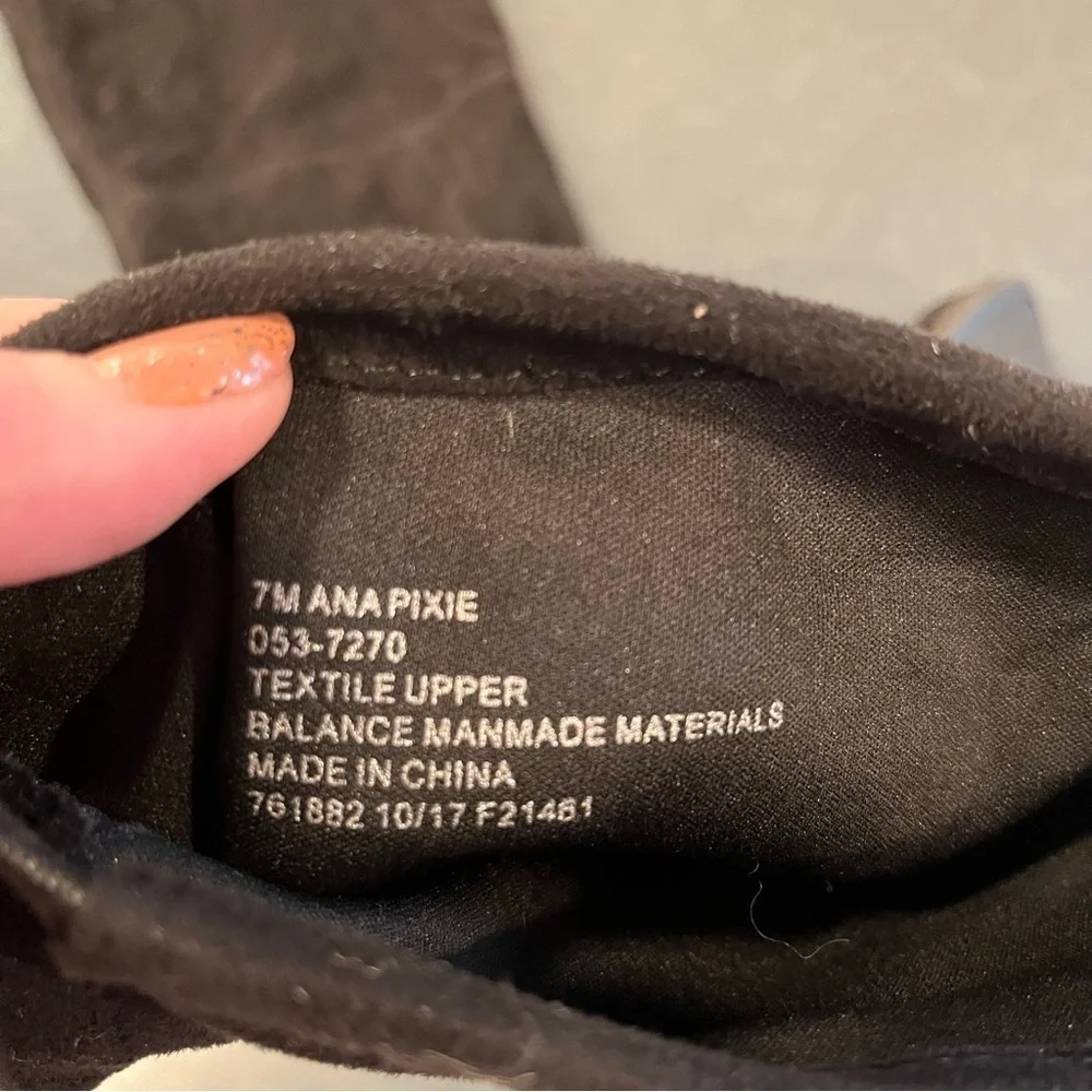 ANA sz 7 Pixie black vegan micro suede OTK boots